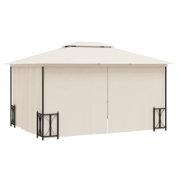 vidaXL Tonnelle avec parois et toit double 3x4 m Crème