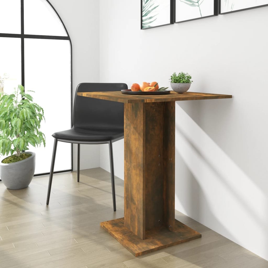 vidaXL Table de bistro Chêne fumé 60x60x75 cm Bois d’ingénierie