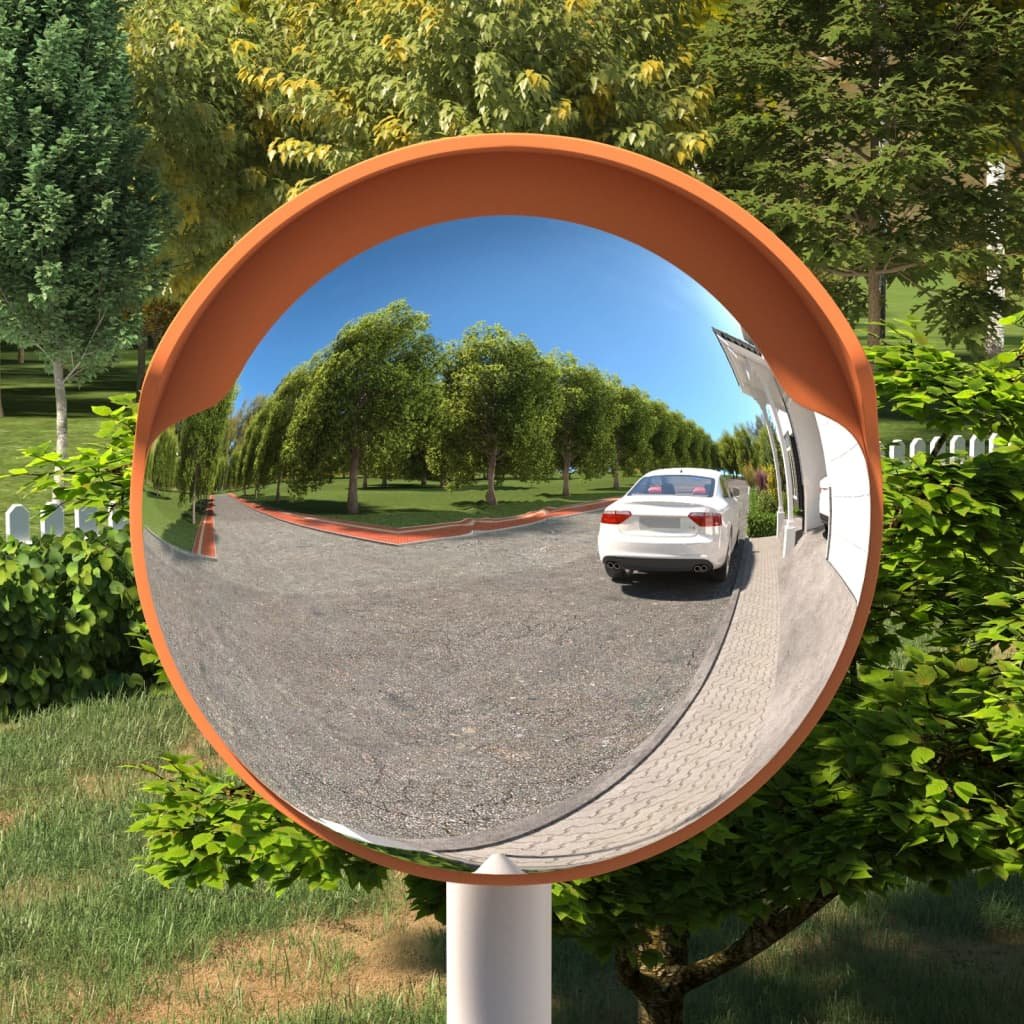 vidaXL Miroir de traffic convexe extérieur Orange Ø30 cm Polycarbonate