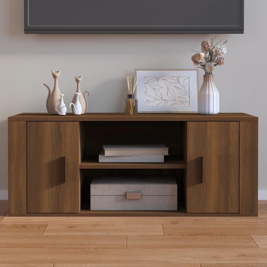 vidaXL Meuble TV Chêne marron 100x35x40 cm Bois d’ingénierie