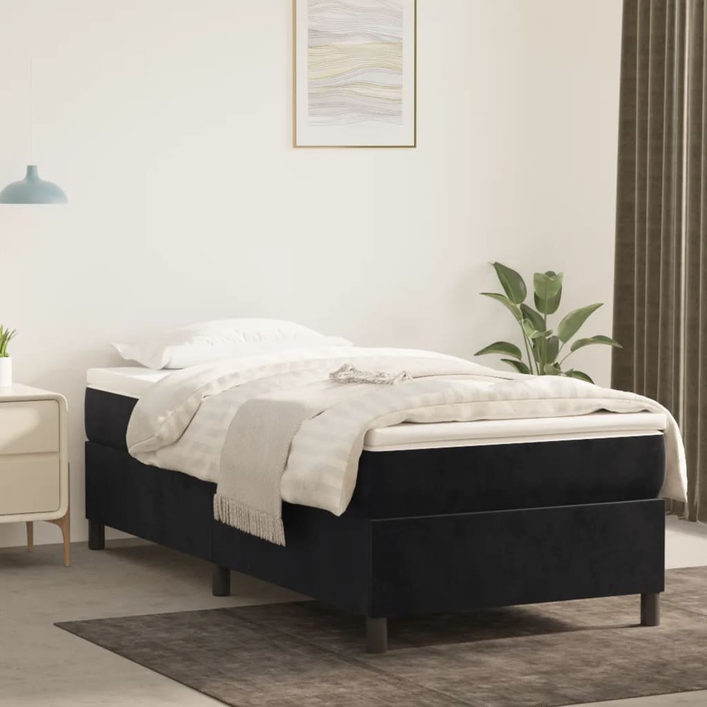 vidaXL Cadre de lit sans matelas noir 90×200 cm velours