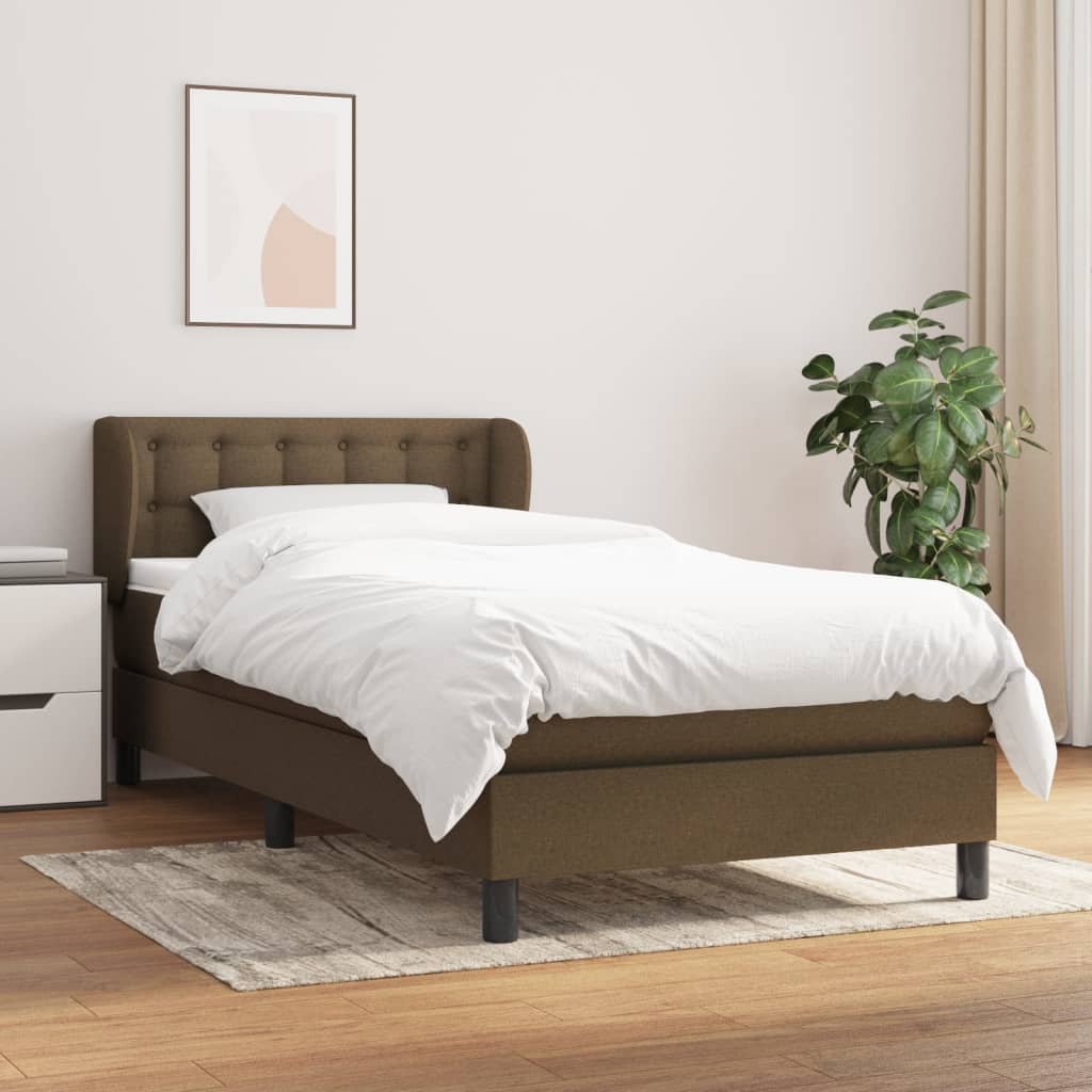 vidaXL Sommier à lattes de lit avec matelas Marron foncé 100×200 cm