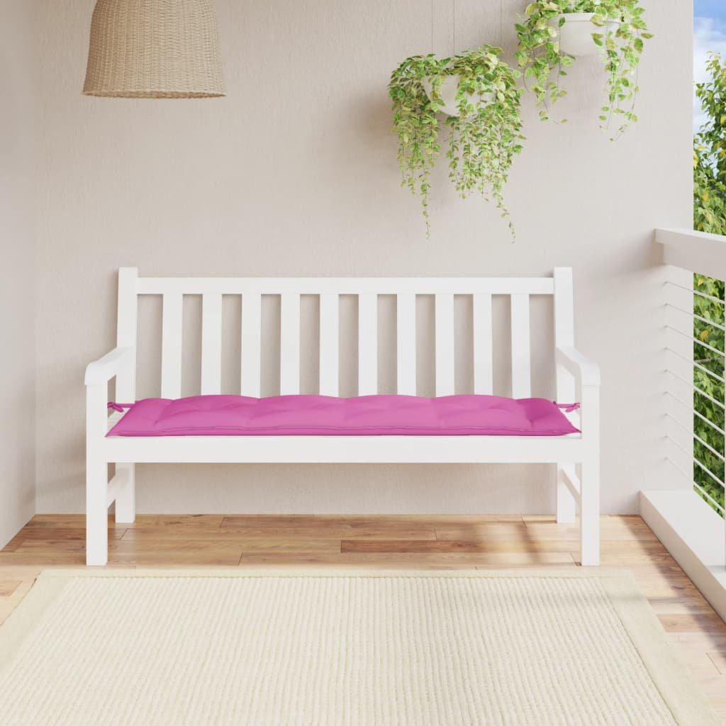 vidaXL Coussin de banc de jardin rose 150x50x7 cm tissu oxford