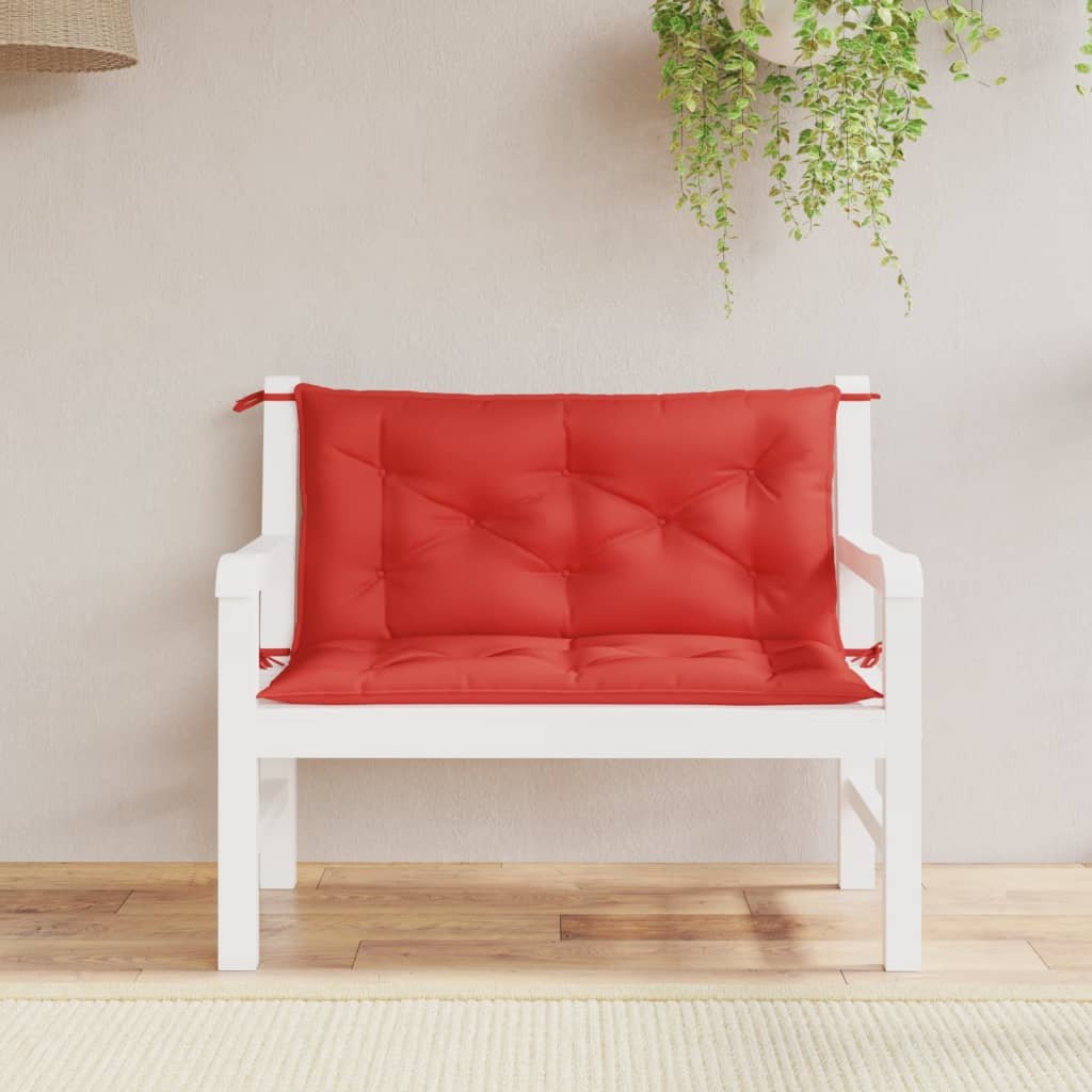 vidaXL Coussins de banc jardin lot de 2 rouge 100x50x7 cm tissu Oxford