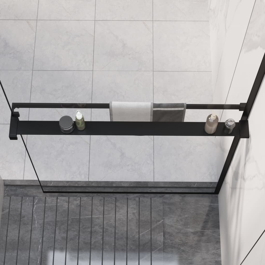 vidaXL Étagère de douche pour paroi de douche à l’italienne Noir 90 cm