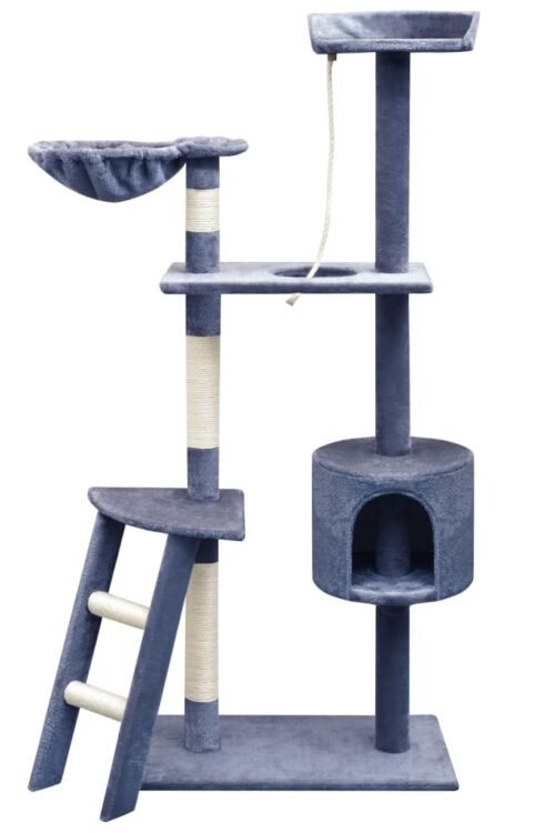 vidaXL Arbre à chat avec griffoirs en sisal 150 cm Bleu foncé