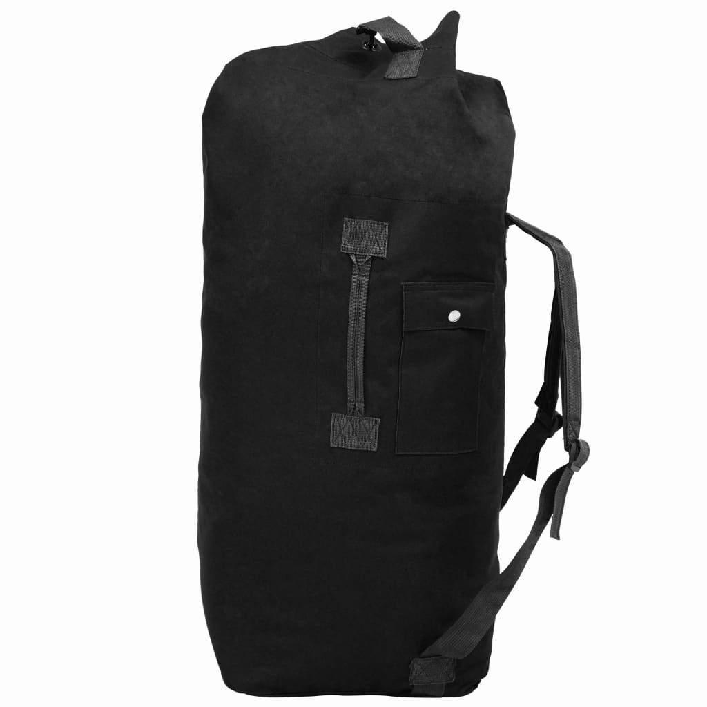 vidaXL Sac de sport en style militaire 85 L Noir