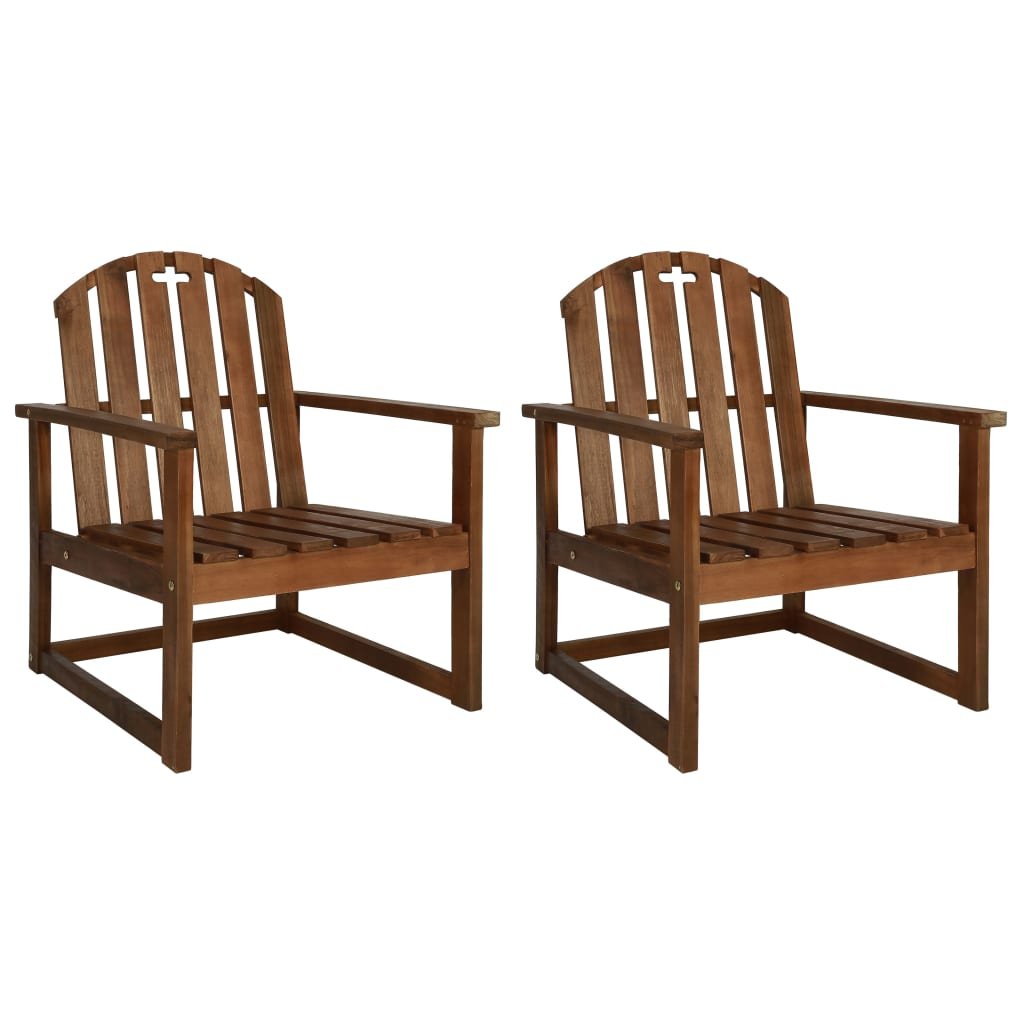 vidaXL Chaises de jardin lot de 2 Bois d’acacia solide