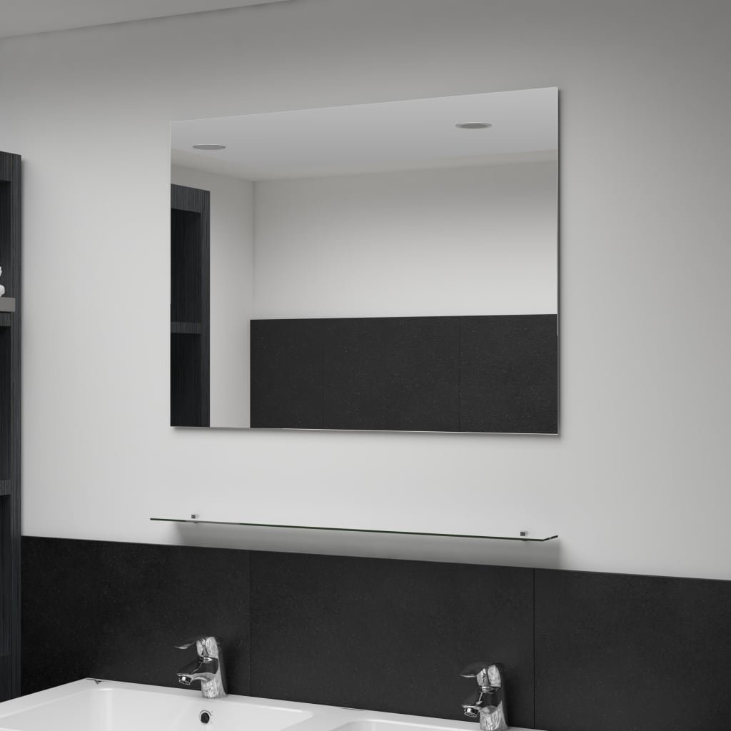 vidaXL Miroir mural avec étagère 80×60 cm Verre trempé