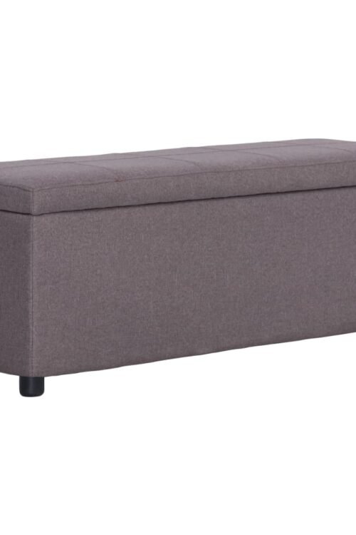 vidaXL Banc avec compartiment de rangement 116 cm Taupe Polyester