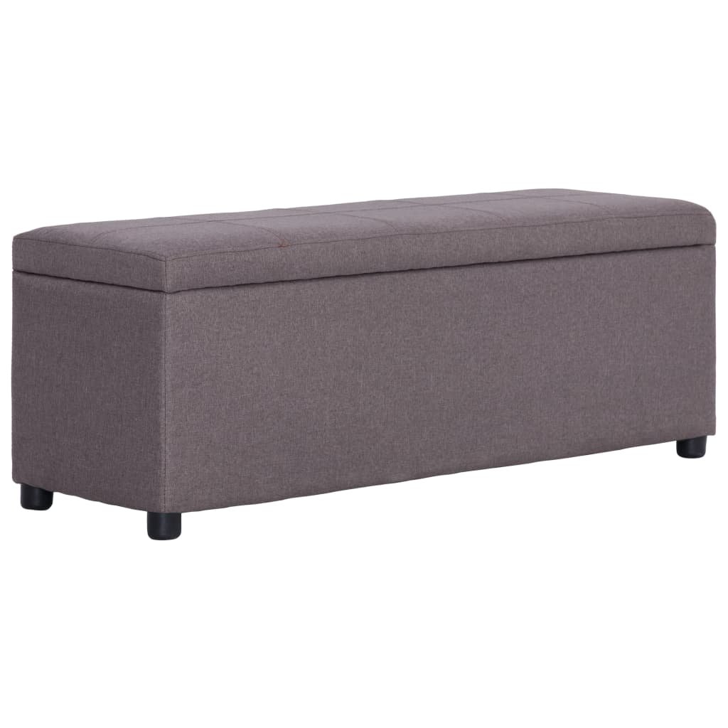 vidaXL Banc avec compartiment de rangement 116 cm Taupe Polyester