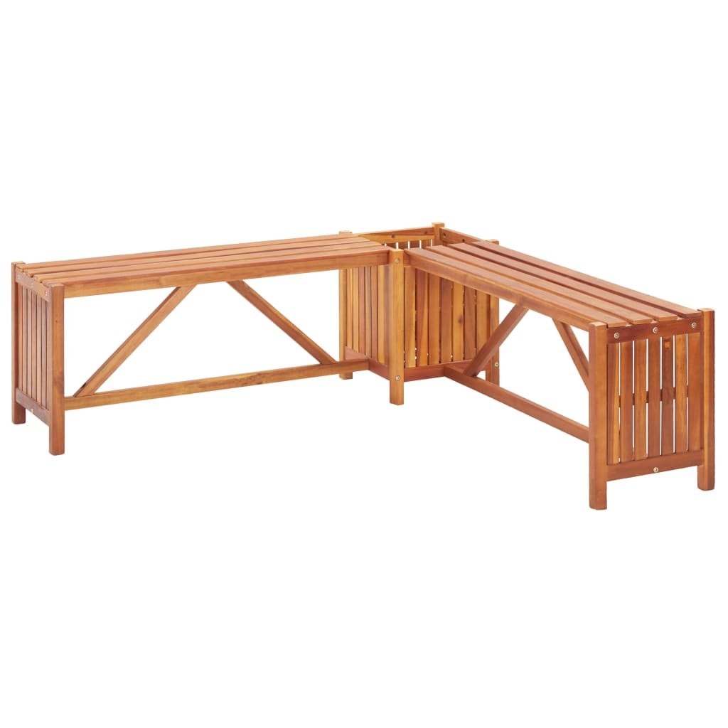 vidaXL Banc de jardin et jardinière 117x117x40 cm Bois solide d’acacia