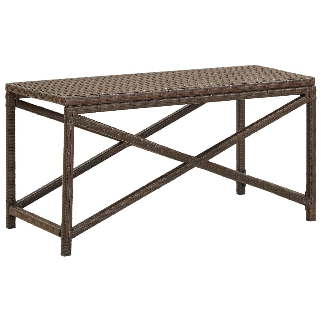 vidaXL Banc de jardin 80 cm Résine tressée Marron