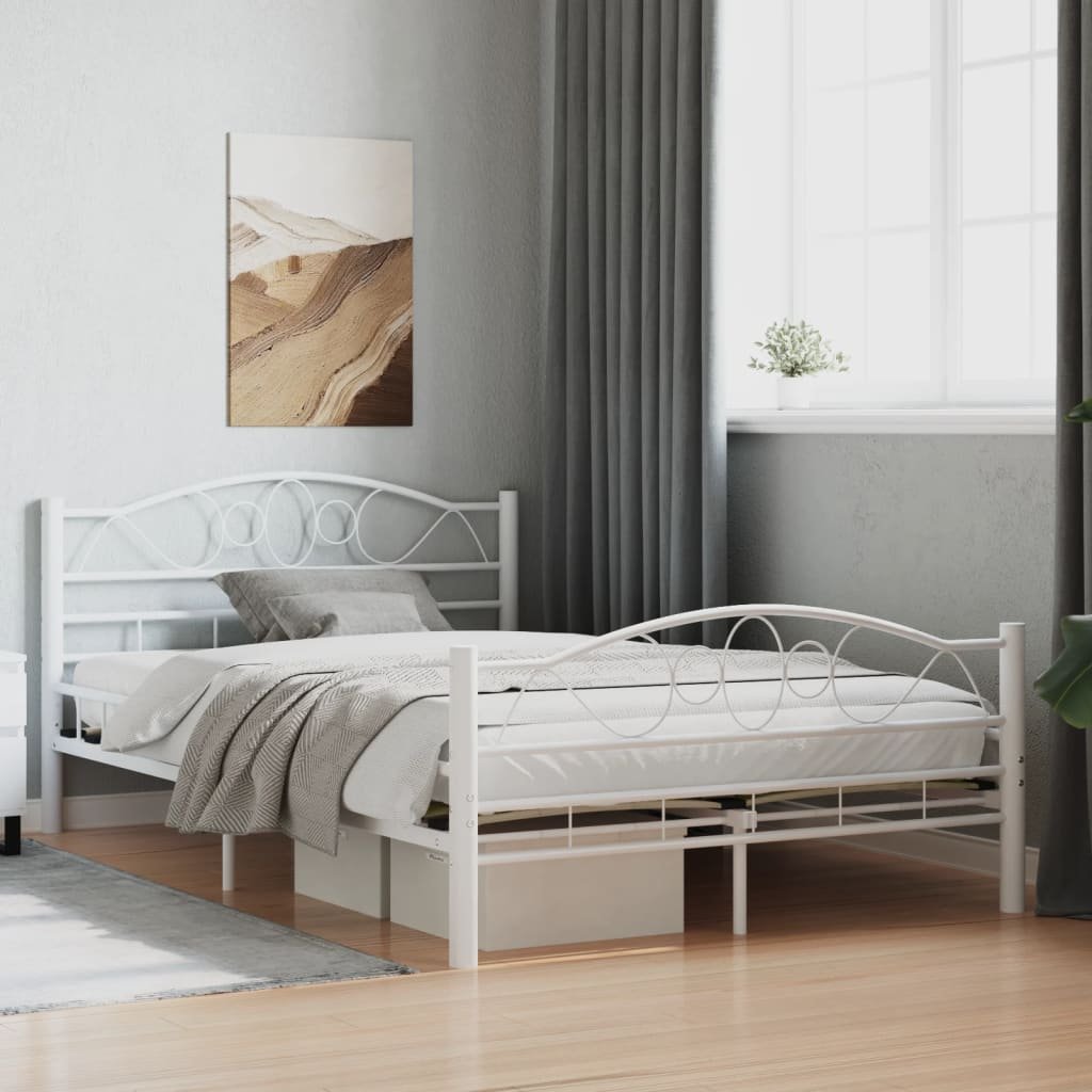 vidaXL Cadre de lit sans matelas blanc métal 120×200 cm