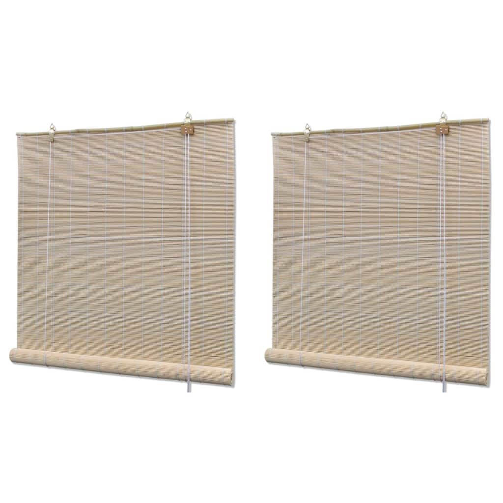 vidaXL Stores à rouleau Bambou naturel 2 pcs 120×160 cm