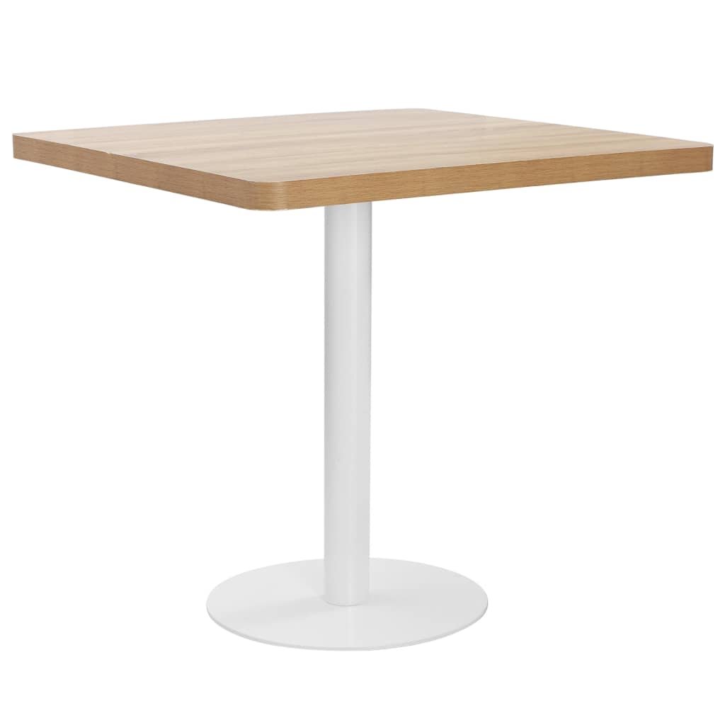 vidaXL Table de bistro Marron clair 80×80 cm MDF