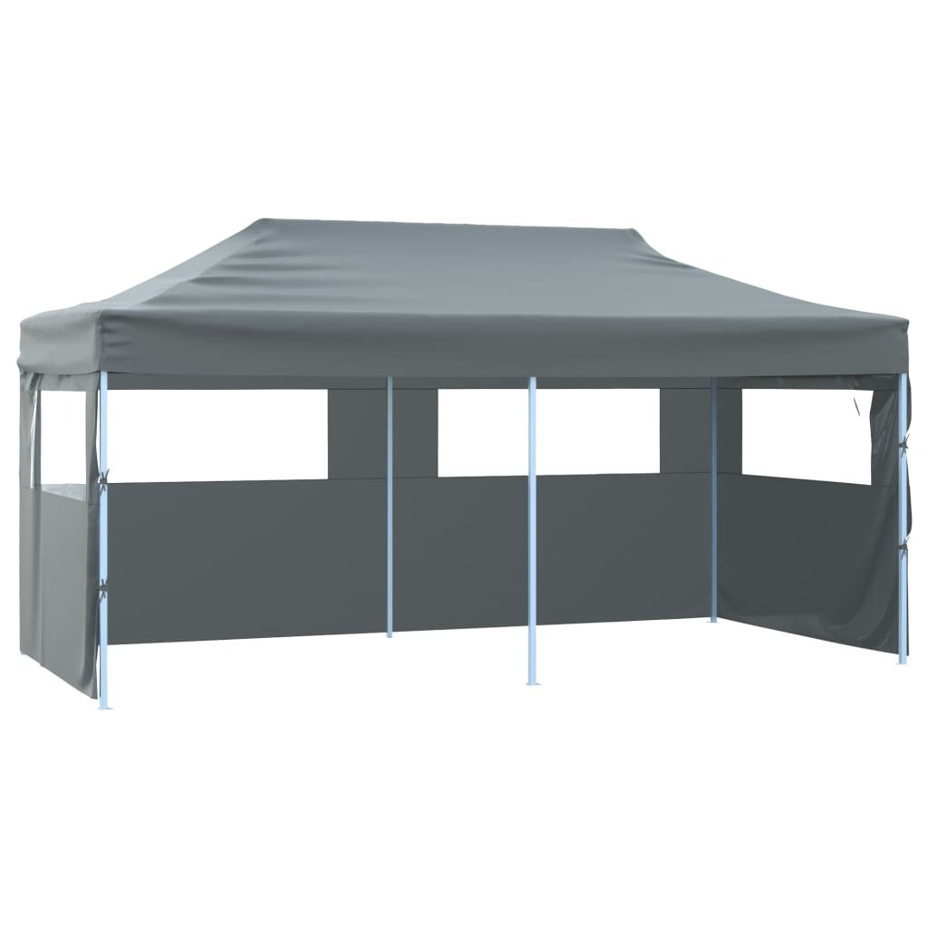 vidaXL Tente de réception pliable avec 4 parois 3×6 m Acier Anthracite