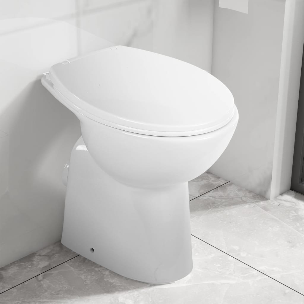 vidaXL Toilette haute sans bord fermeture douce 7 cm Céramique Blanc