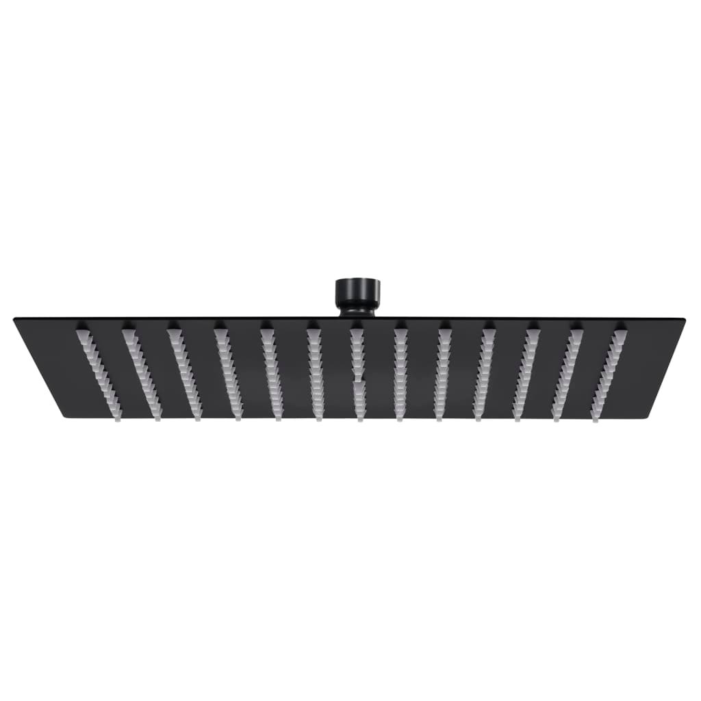 vidaXL Pomme de douche pluie Acier inoxydable 40×40 cm Carrée Noir