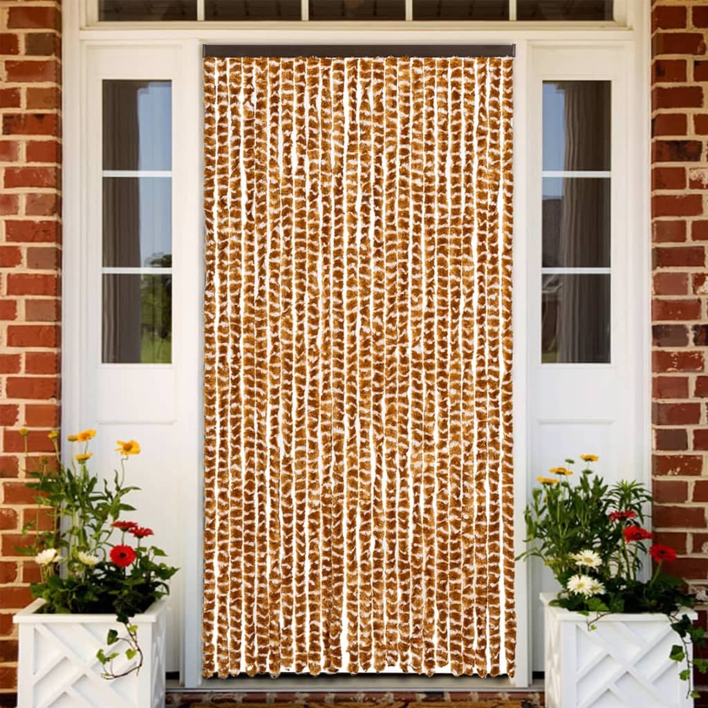 vidaXL Moustiquaire Ocre et blanc 100×220 cm Chenille