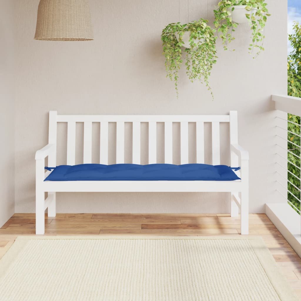 vidaXL Coussin de banc de jardin bleu 150x50x7 cm tissu oxford