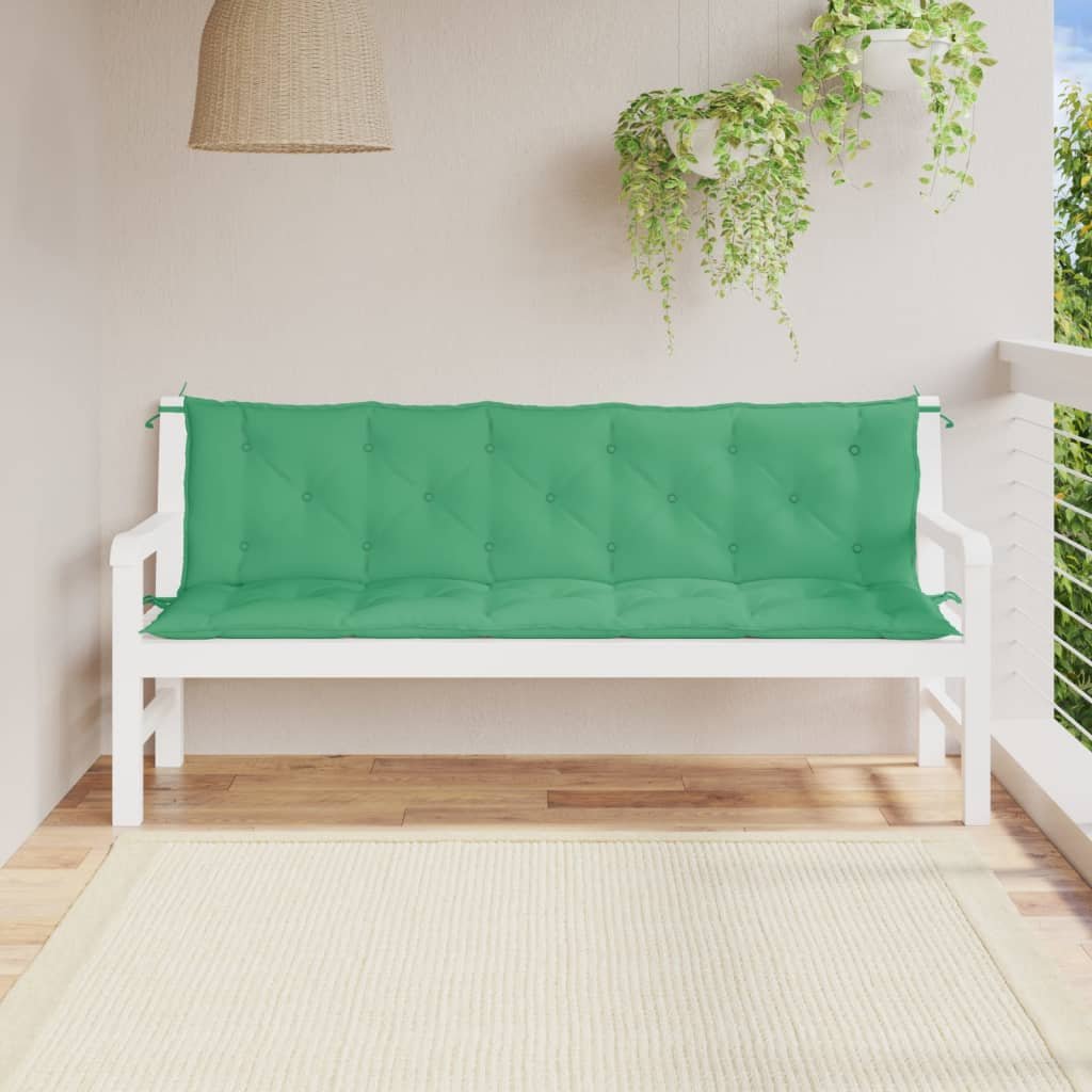 vidaXL Coussin de banc de jardin vert 180x(50+50)x7 cm tissu oxford