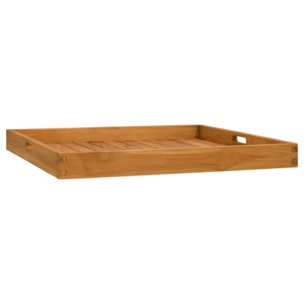 vidaXL Plateau de service 70×70 cm Bois de teck massif