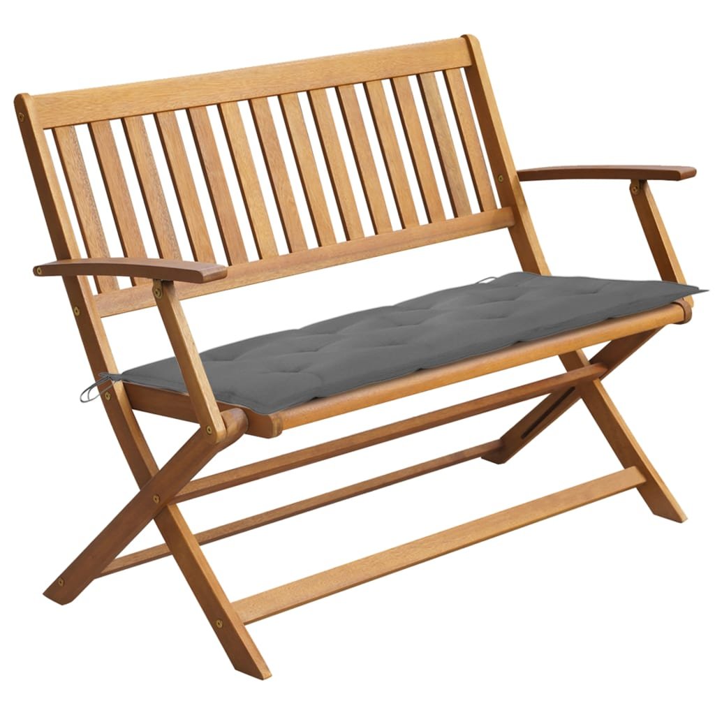 vidaXL Banc de jardin avec coussin 120 cm Bois d’acacia massif