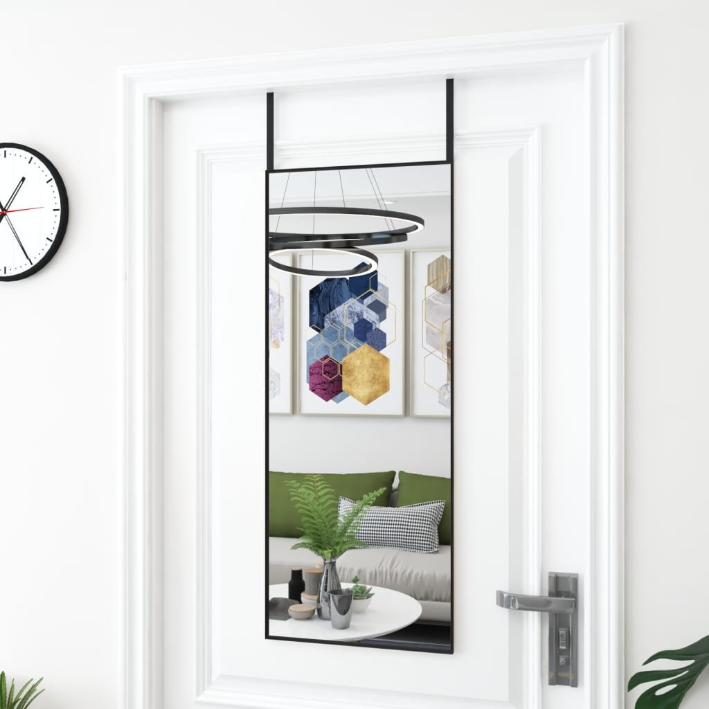 vidaXL Miroir de porte Noir 40×100 cm Verre et aluminium