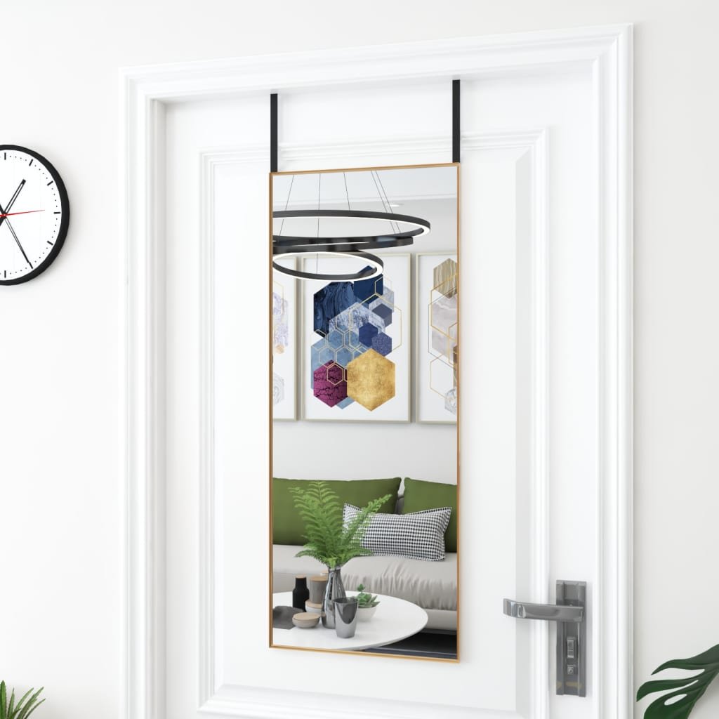 vidaXL Miroir de porte Doré 40×100 cm Verre et aluminium