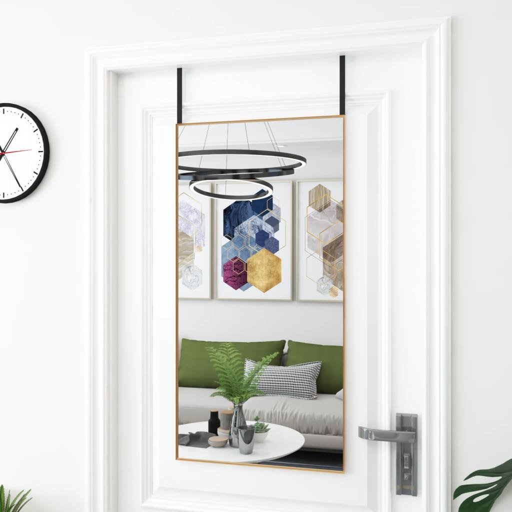 vidaXL Miroir de porte Doré 50×100 cm Verre et aluminium