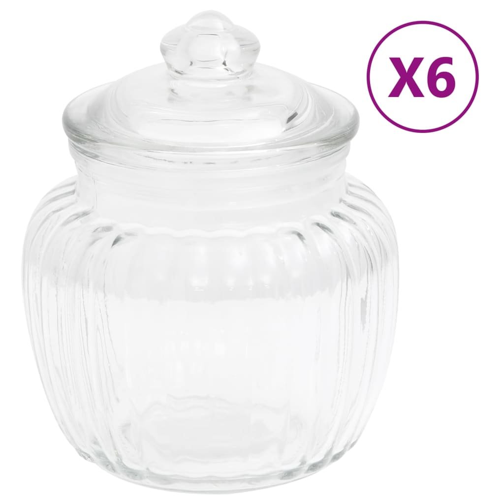 vidaXL Pots de conservation 6 pcs 500 ml Verre