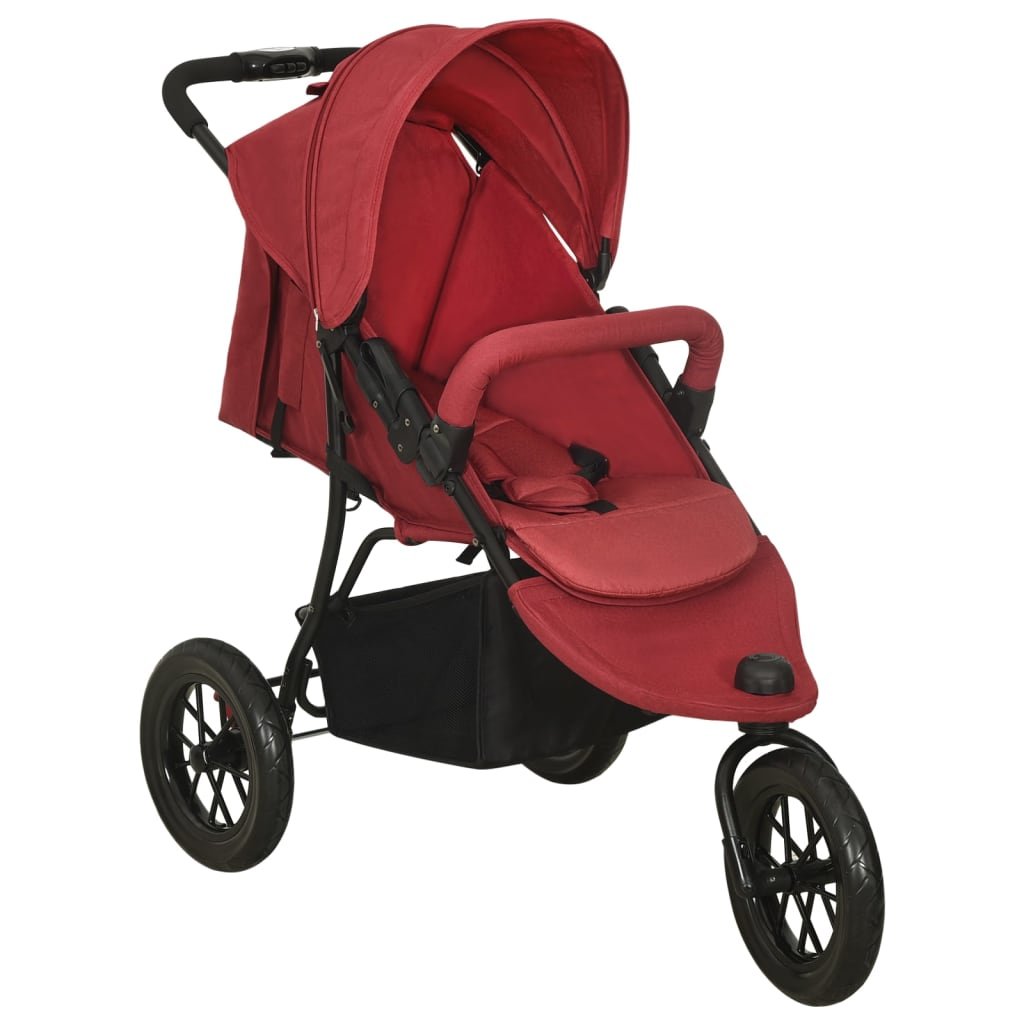 vidaXL Poussette pour bébé Rouge Acier