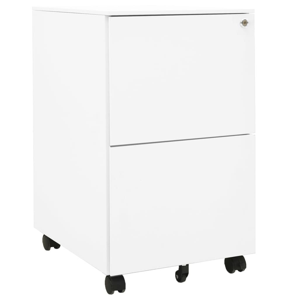 vidaXL Classeur mobile Blanc 39x45x67 cm Acier