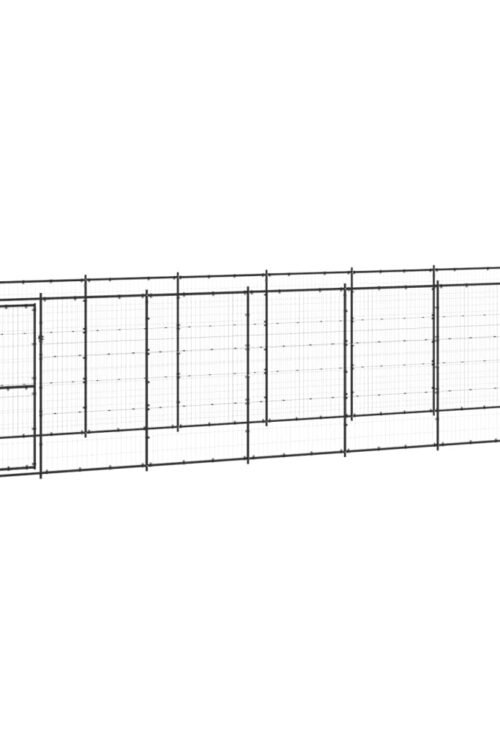 vidaXL Chenil extérieur Acier 16,94 m²