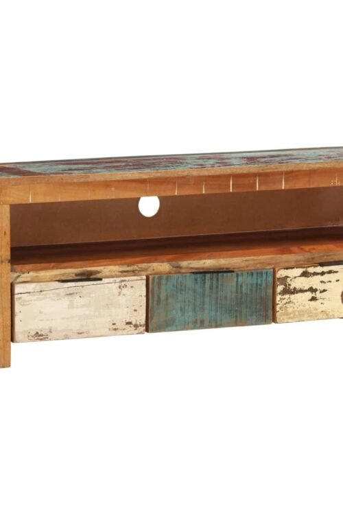 vidaXL Meuble TV 110x30x40 cm Bois de récupération massif