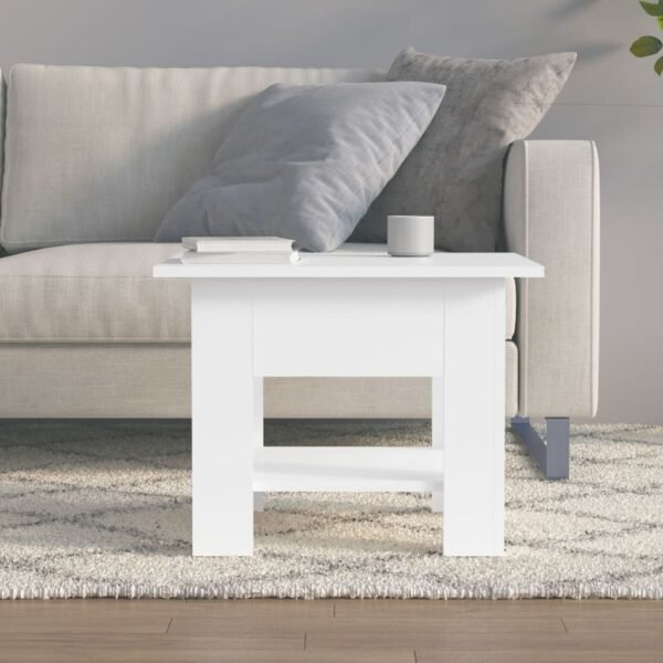 vidaXL Table basse blanc 55x55x42 cm bois d'ingénierie