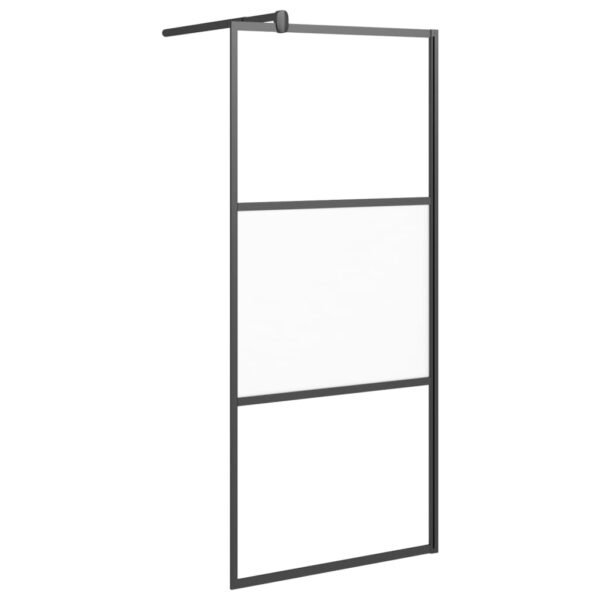 vidaXL Paroi de douche 90x195 cm Verre ESG demi-dépoli Noir