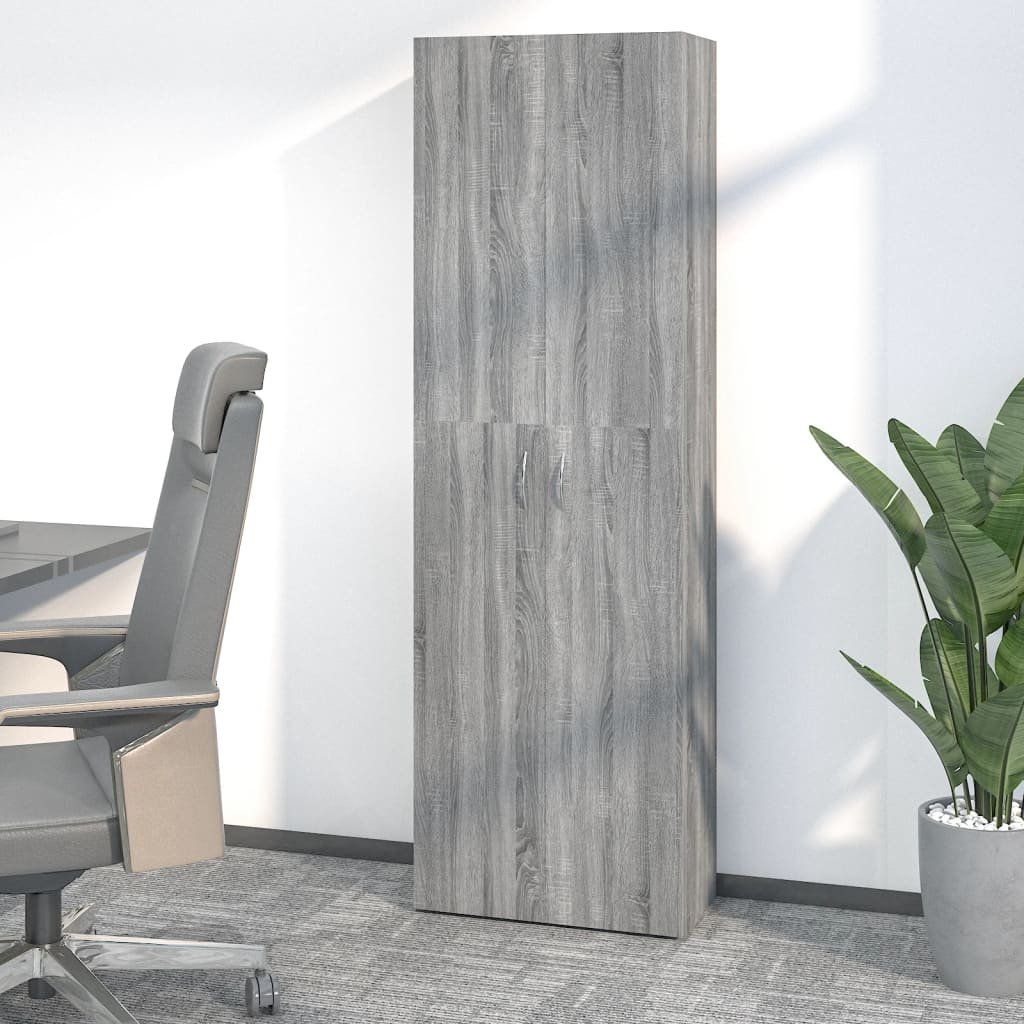 vidaXL Armoire de bureau Sonoma gris 60x32x190 cm Bois d’ingénierie