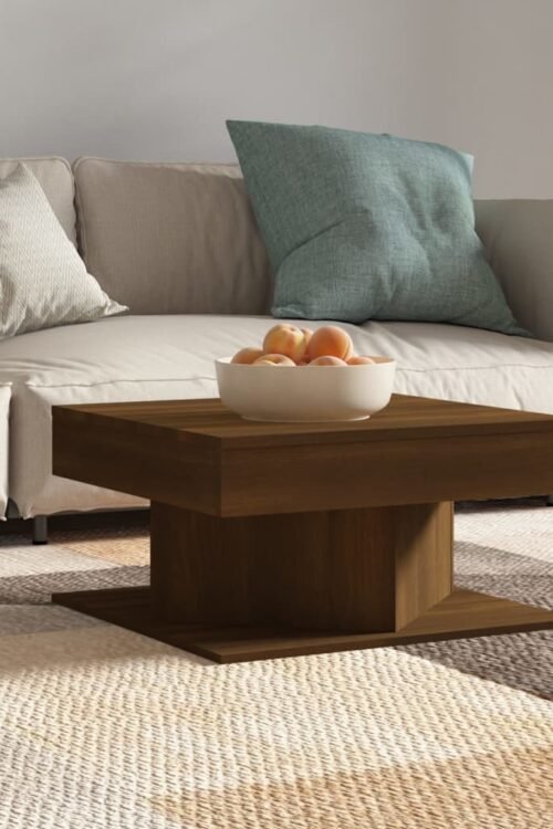 vidaXL Table basse Chêne marron 57x57x30 cm Bois d’ingénierie