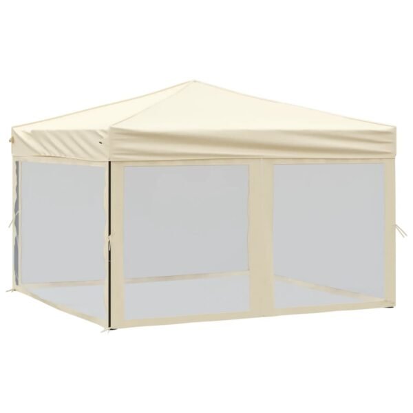 vidaXL Tente de réception pliable avec parois Crème 3x3 m