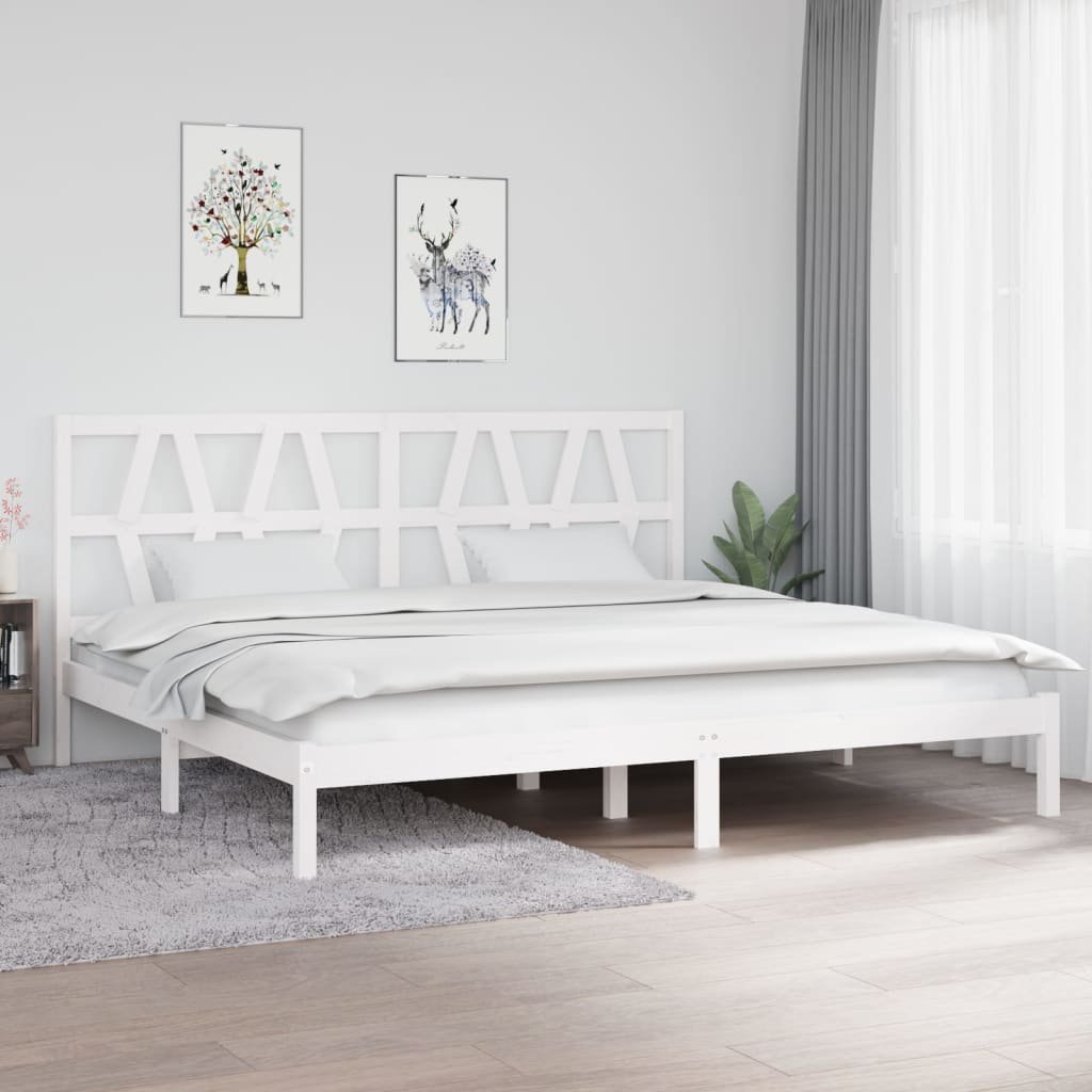 vidaXL Cadre de lit sans matelas blanc bois massif 200×200 cm