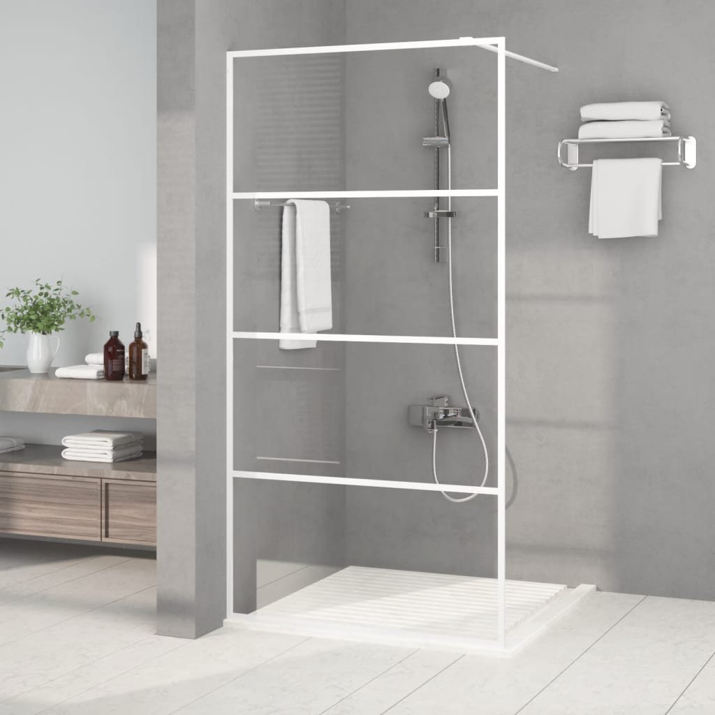 vidaXL Paroi de douche Blanc 100×195 cm Verre ESG transparent