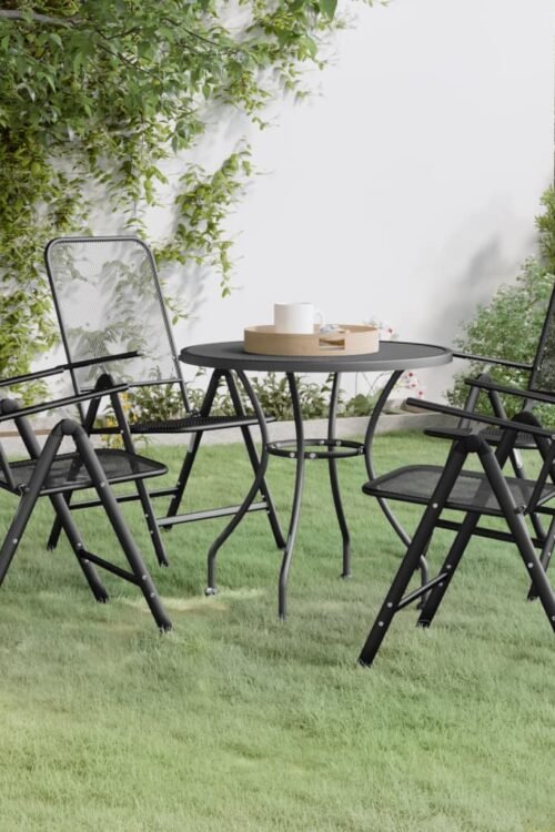 vidaXL Ensemble à manger de jardin 5 pcs Maille Métal Anthracite