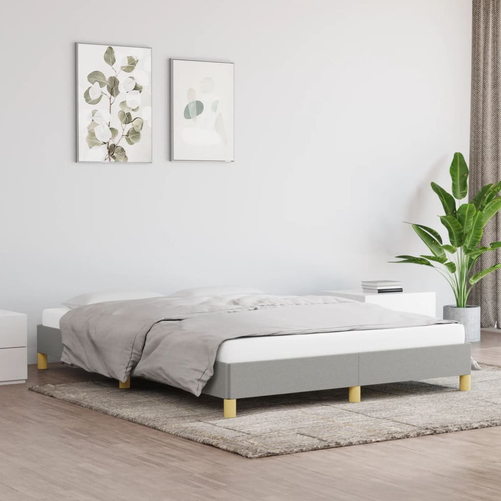 vidaXL Cadre de lit sans matelas gris clair 140×200 cm tissu