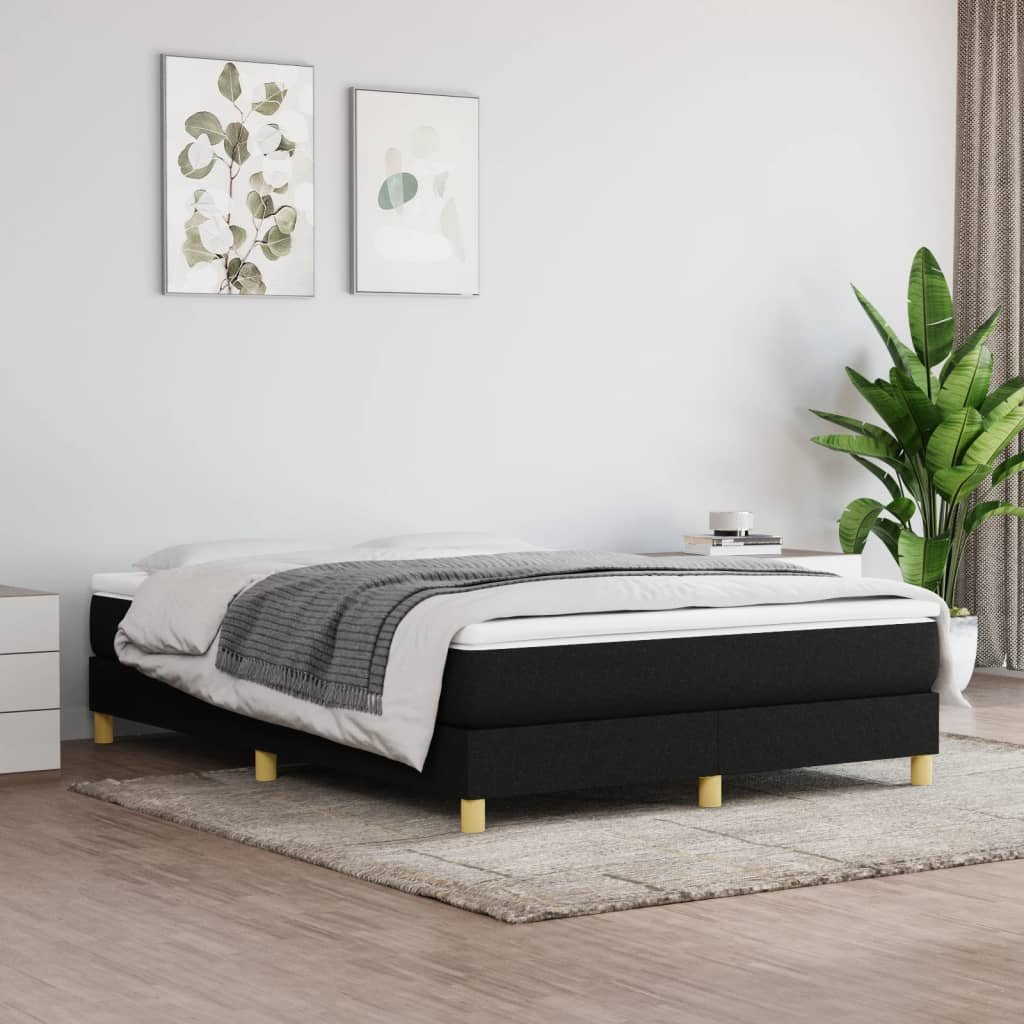 vidaXL Cadre de lit sans matelas noir 140×200 cm tissu