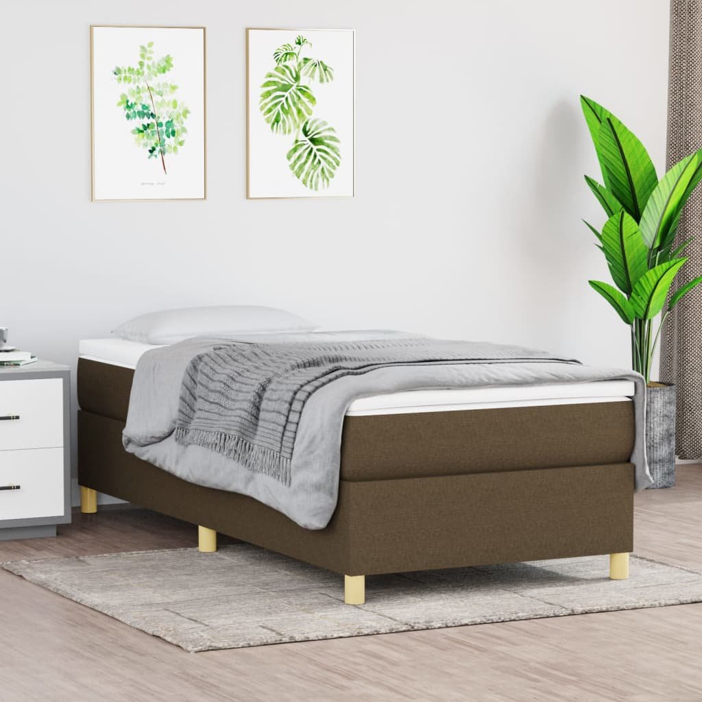 vidaXL Sommier à lattes de lit avec matelas Marron foncé 100×200 cm