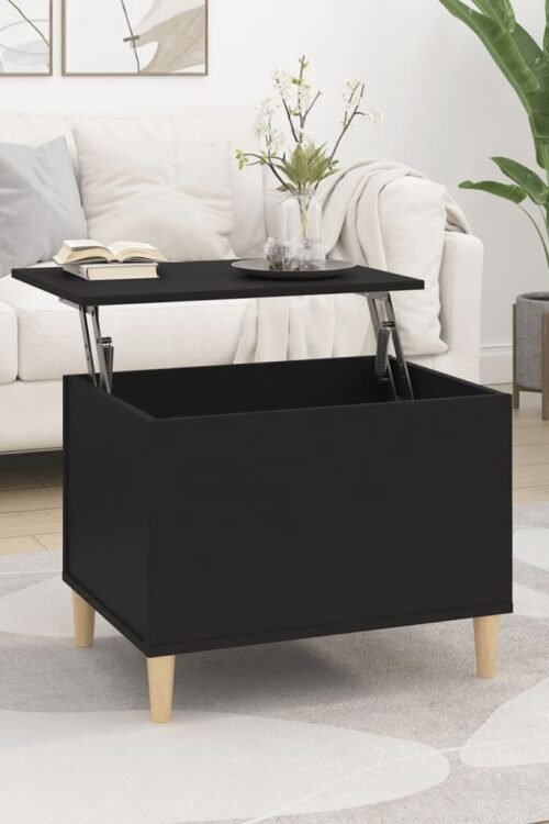 vidaXL Table basse Noir 60×44,5×45 cm Bois d’ingénierie