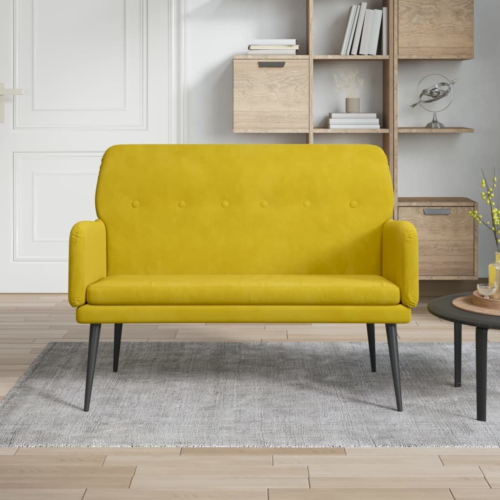 vidaXL Banc Jaune 108x79x79 cm Velours