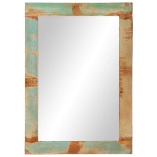 vidaXL Miroir 70x50 cm bois massif de récupération et verre